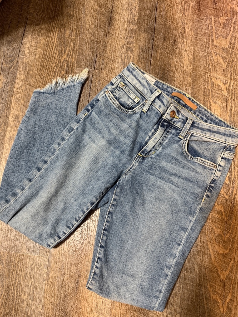 Joe's Jeans Light Blue Frayed Ankle Skinny Jeans